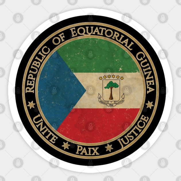 Vintage Republic of Equatorial Guinea Africa African Flag Sticker by DragonXX